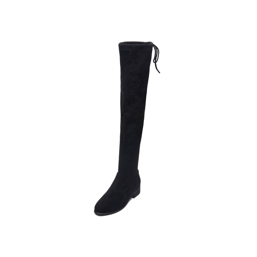 Knee Suede Boots - Black ( BLK )