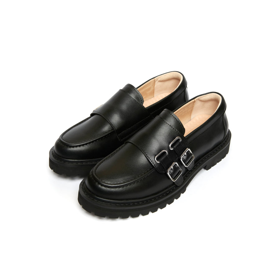 Karin Buckle Loafers - Black (BLK)
