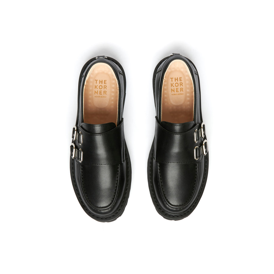 Karin Buckle Loafers - Black (BLK)