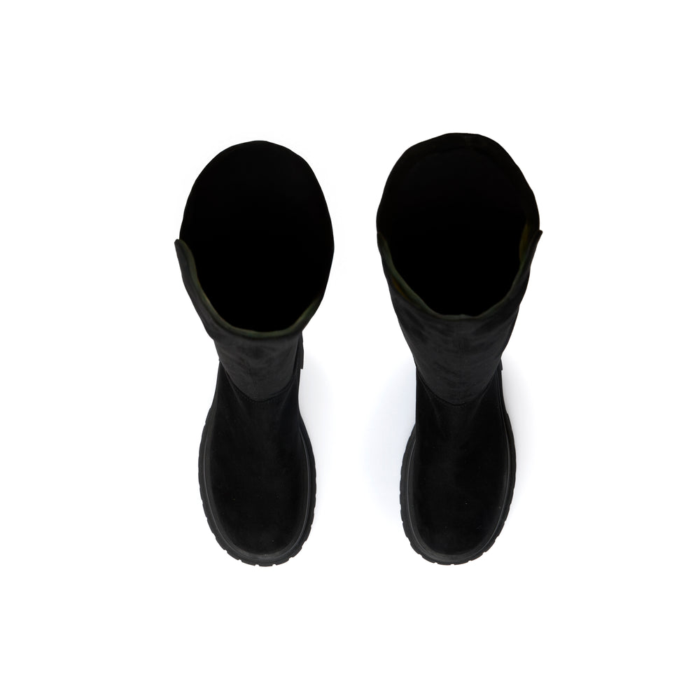 Soul Chic Suede Boots - Black (BLK)