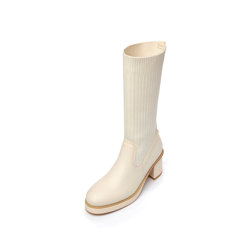 Kala Heel Boots - Beige (BEI)