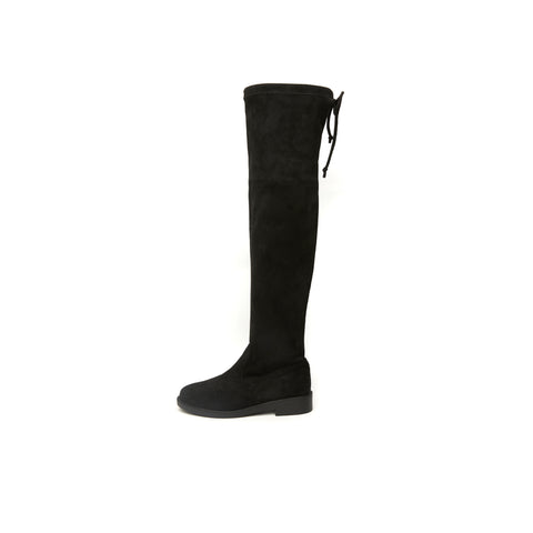 Kiley Slim Suede Boots - Long Length (BLK)