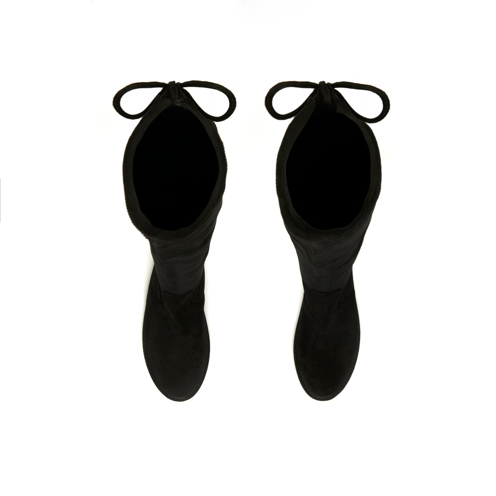 Kiley Slim Suede Boots - Long Length (BLK)