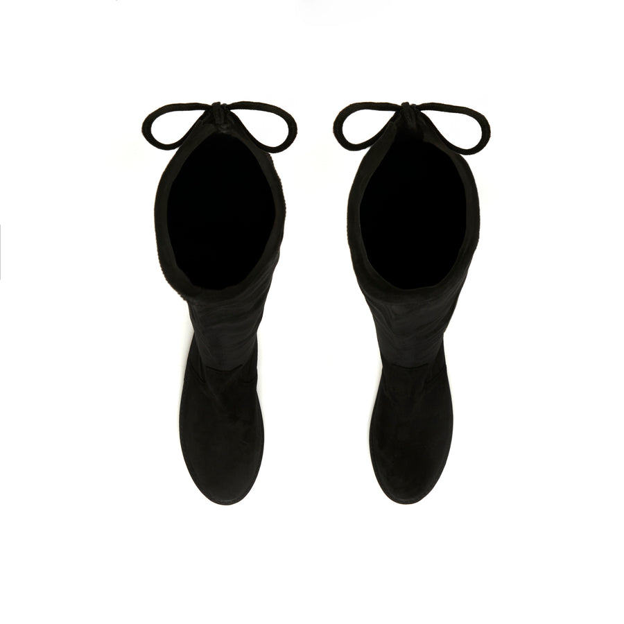 Kiley Slim Suede Boots - Long Length (BLK)