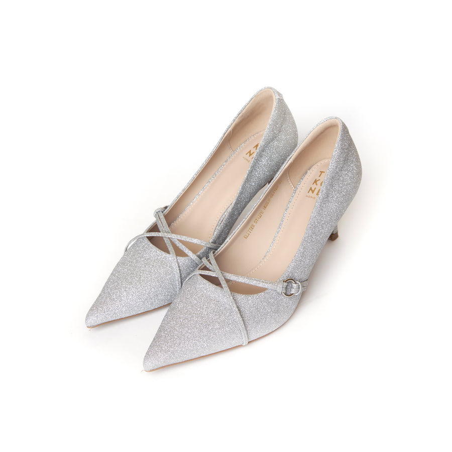 Klitter Stripe Heels - Silver (SIL)