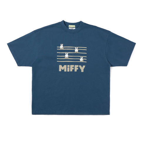 Miffy 70S Stripe Washed Tee - Blue (BLUE)