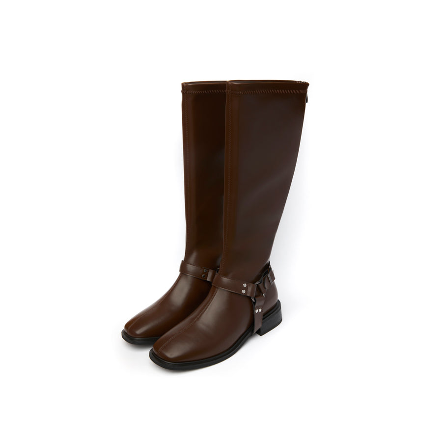 Kiley Slim Zip Boots - Khaki (KHK)