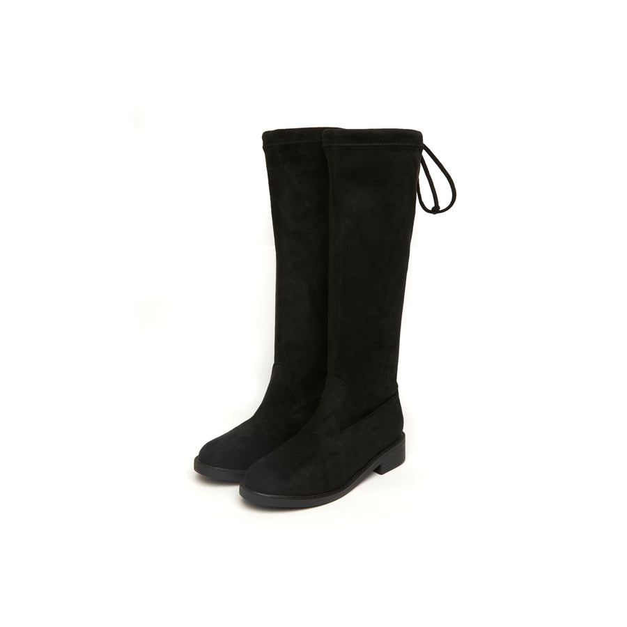 Kiley Slim Suede Boots - Mid Length (BLK)