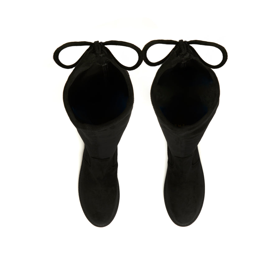 Kiley Slim Suede Boots - Mid Length (BLK)