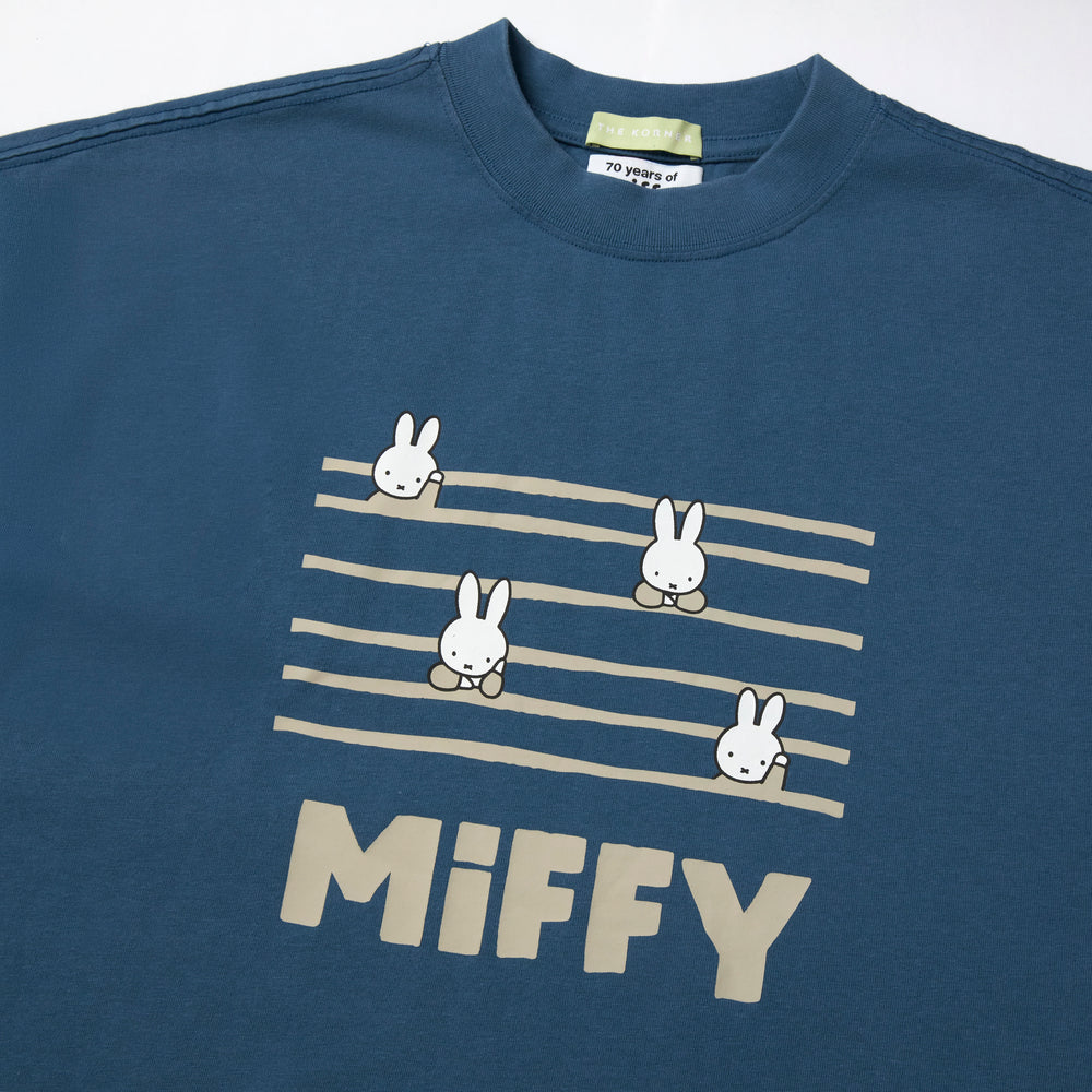 Miffy 70S Stripe Washed Tee - Blue (BLUE)