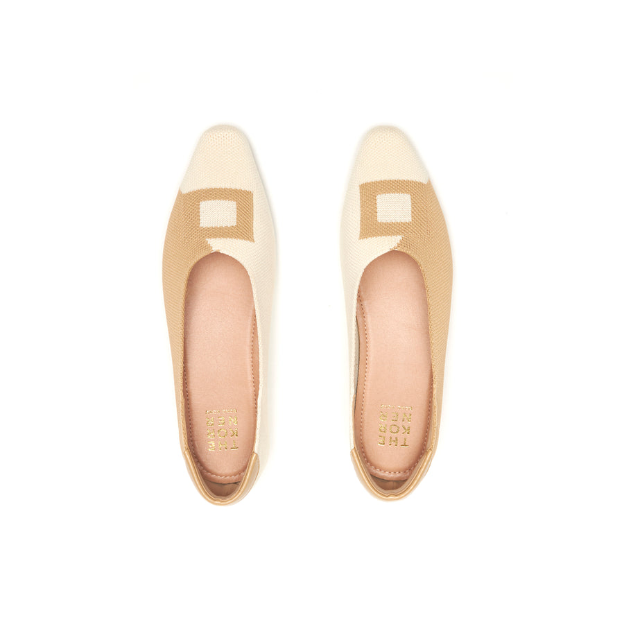 Knit Square Flats - Nude ( BEIN )