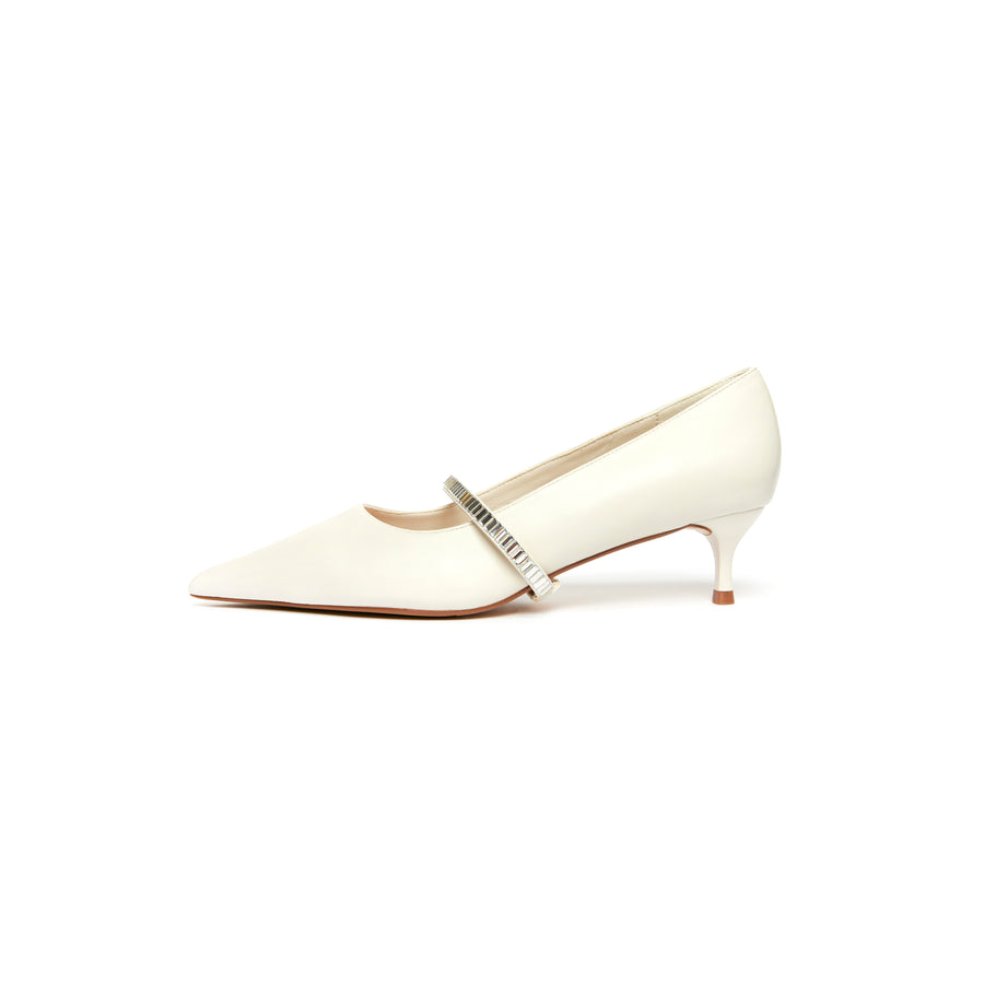 Klassic Stripe Heels - Beige (BEI)