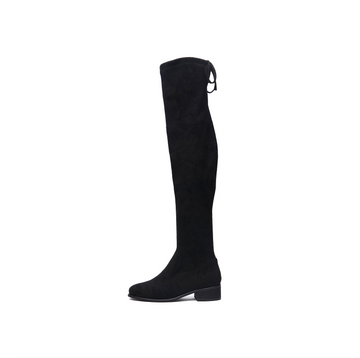 Knee Suede Boots - Black ( BLK )