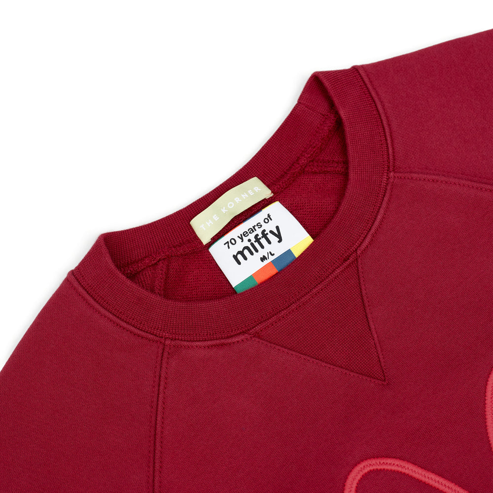 Miffy Head Outline Sweatshirt - Burgundy (BGD)