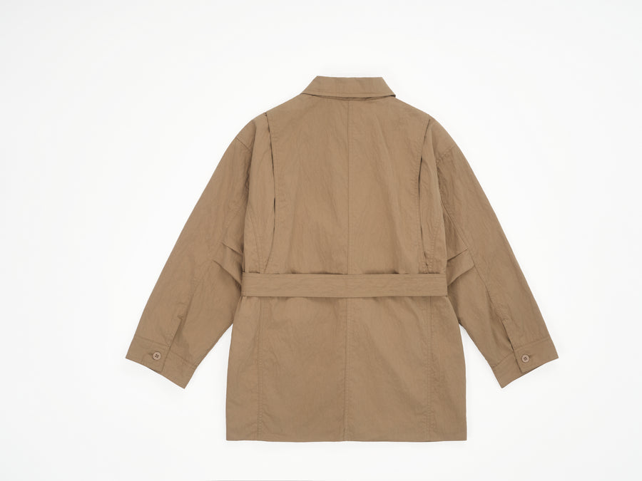 Cotton Twill Overcoat - Beige (BEI)
