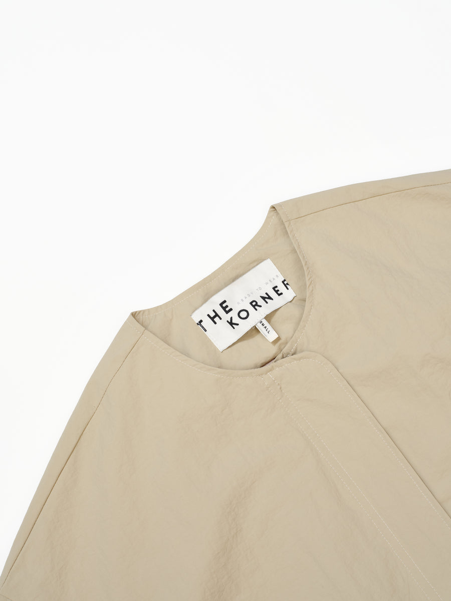 Collarless Jacket - Beige (BEI)