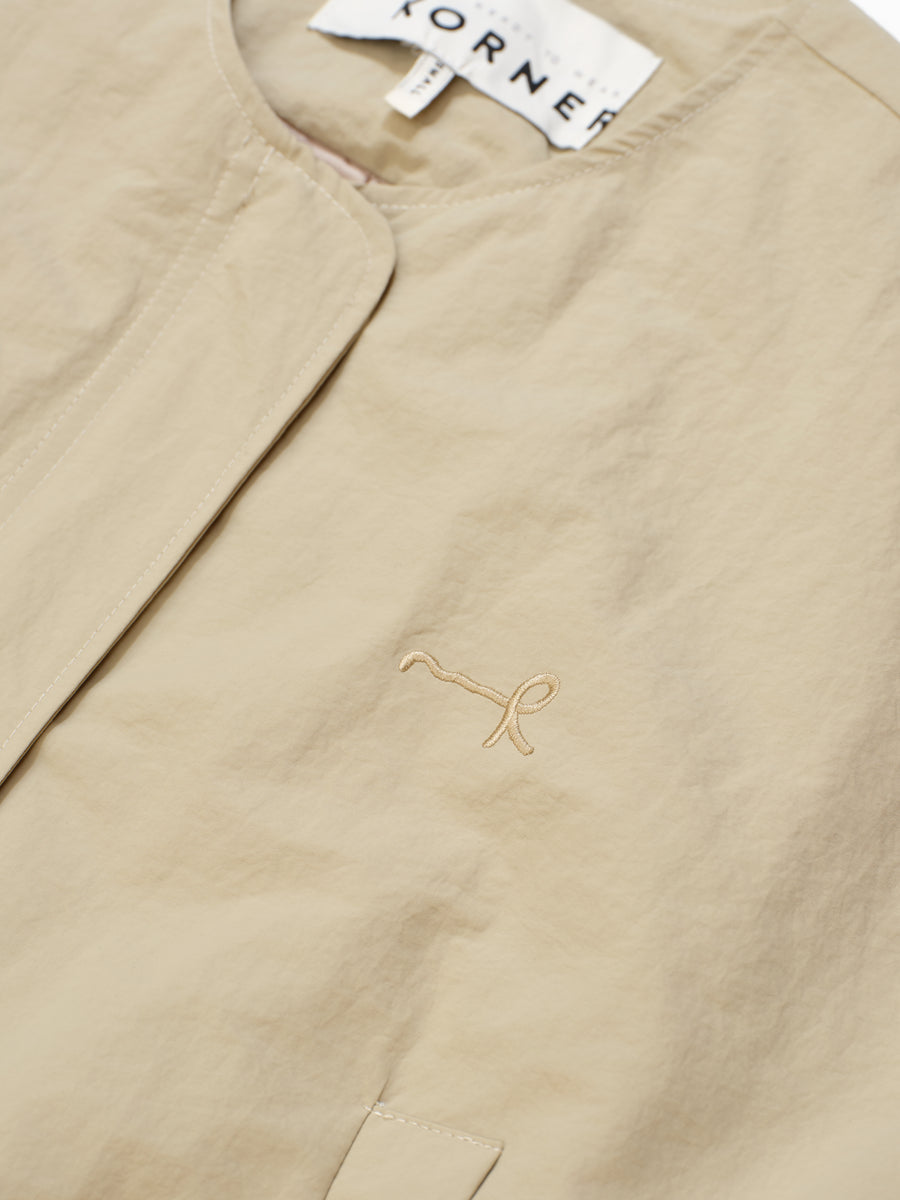 Collarless Jacket - Beige (BEI)