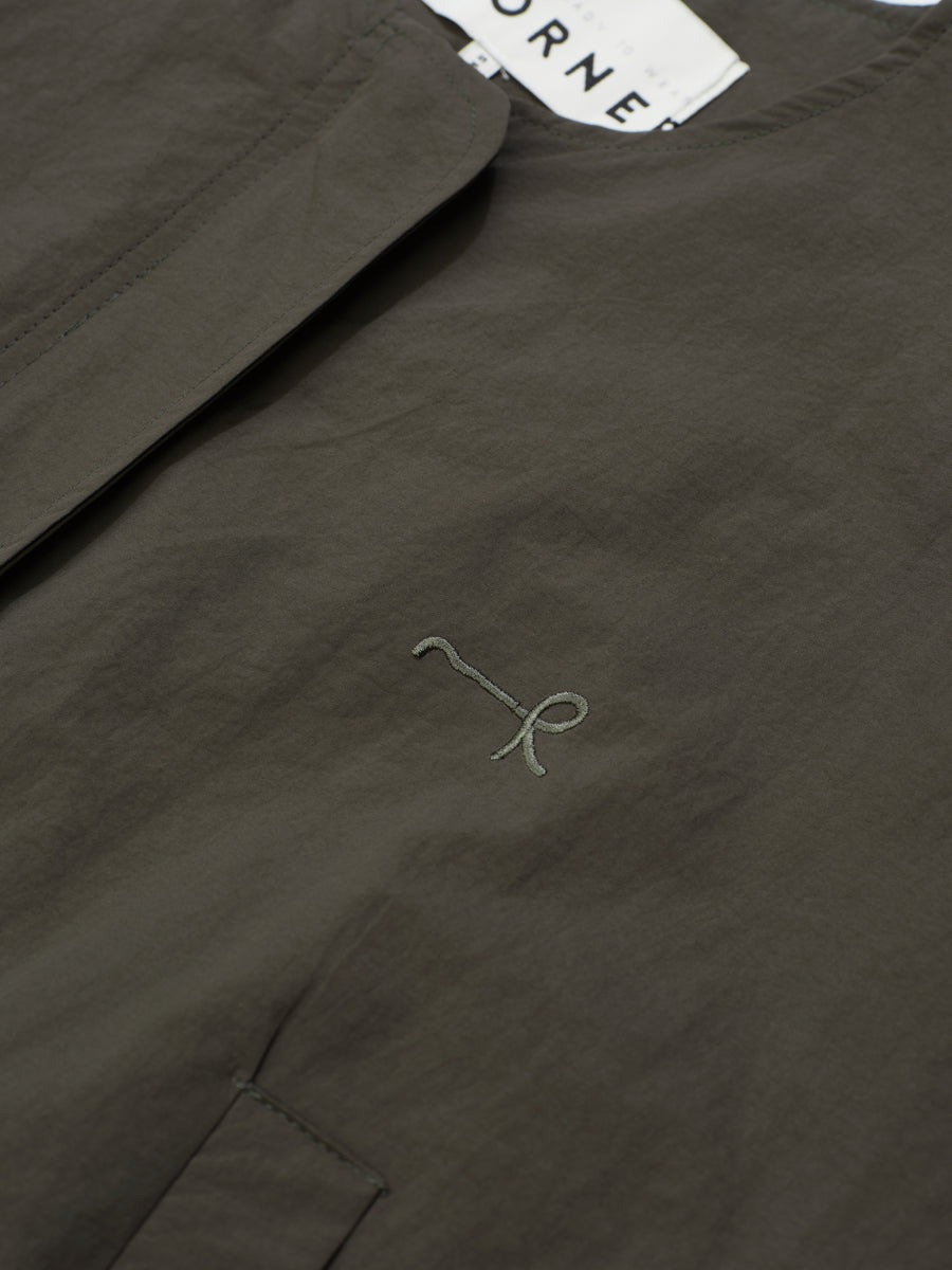 Collarless Jacket - Army Green (AYG)