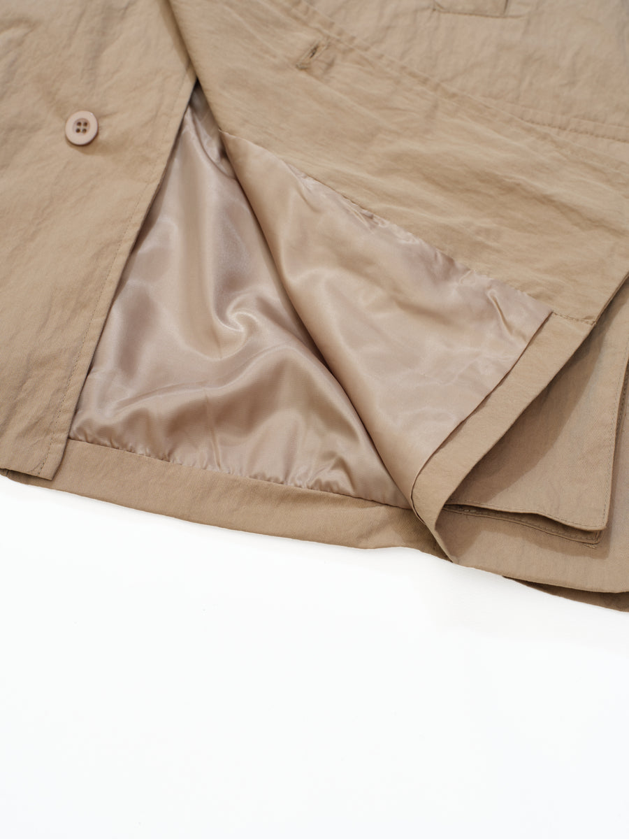 Cotton Twill Overcoat - Beige (BEI)
