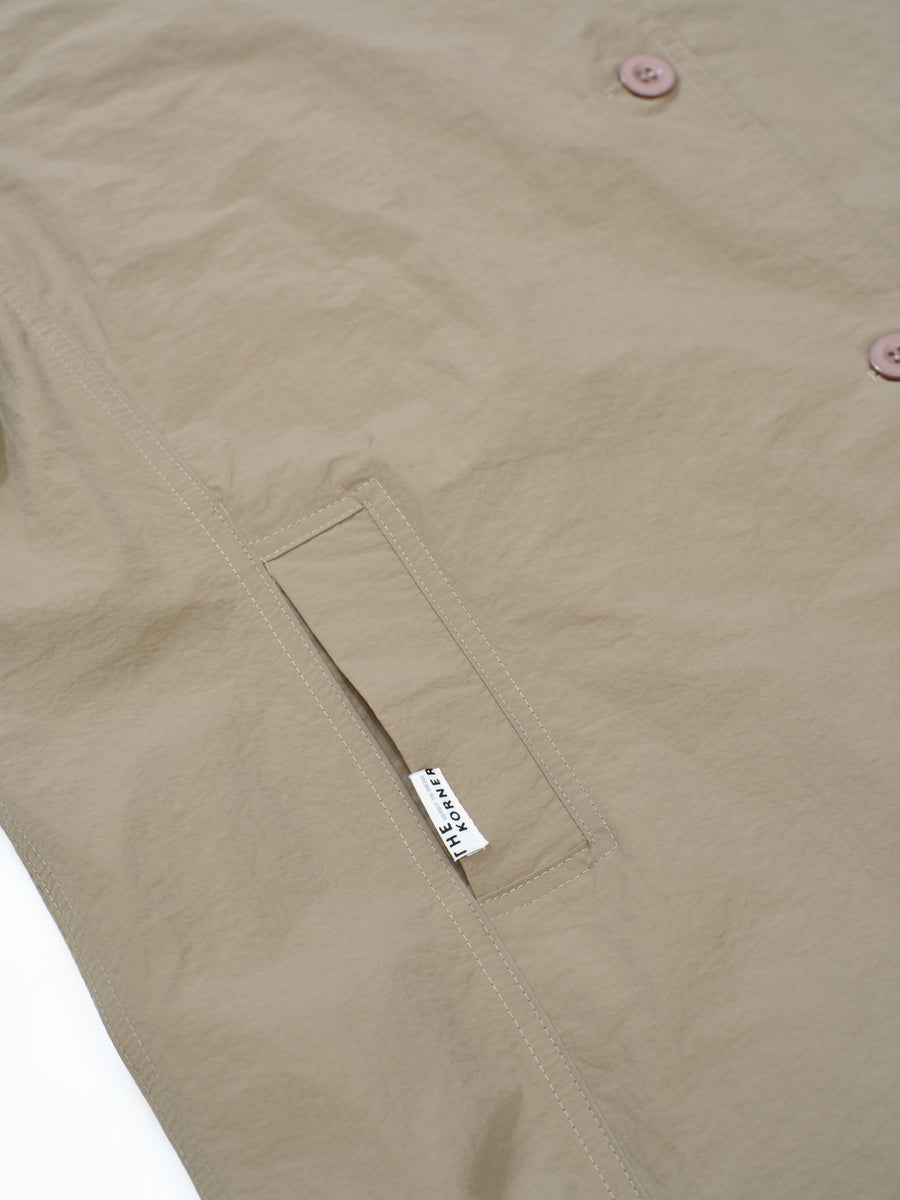 Collarless Overshirt - Khaki (KHK)