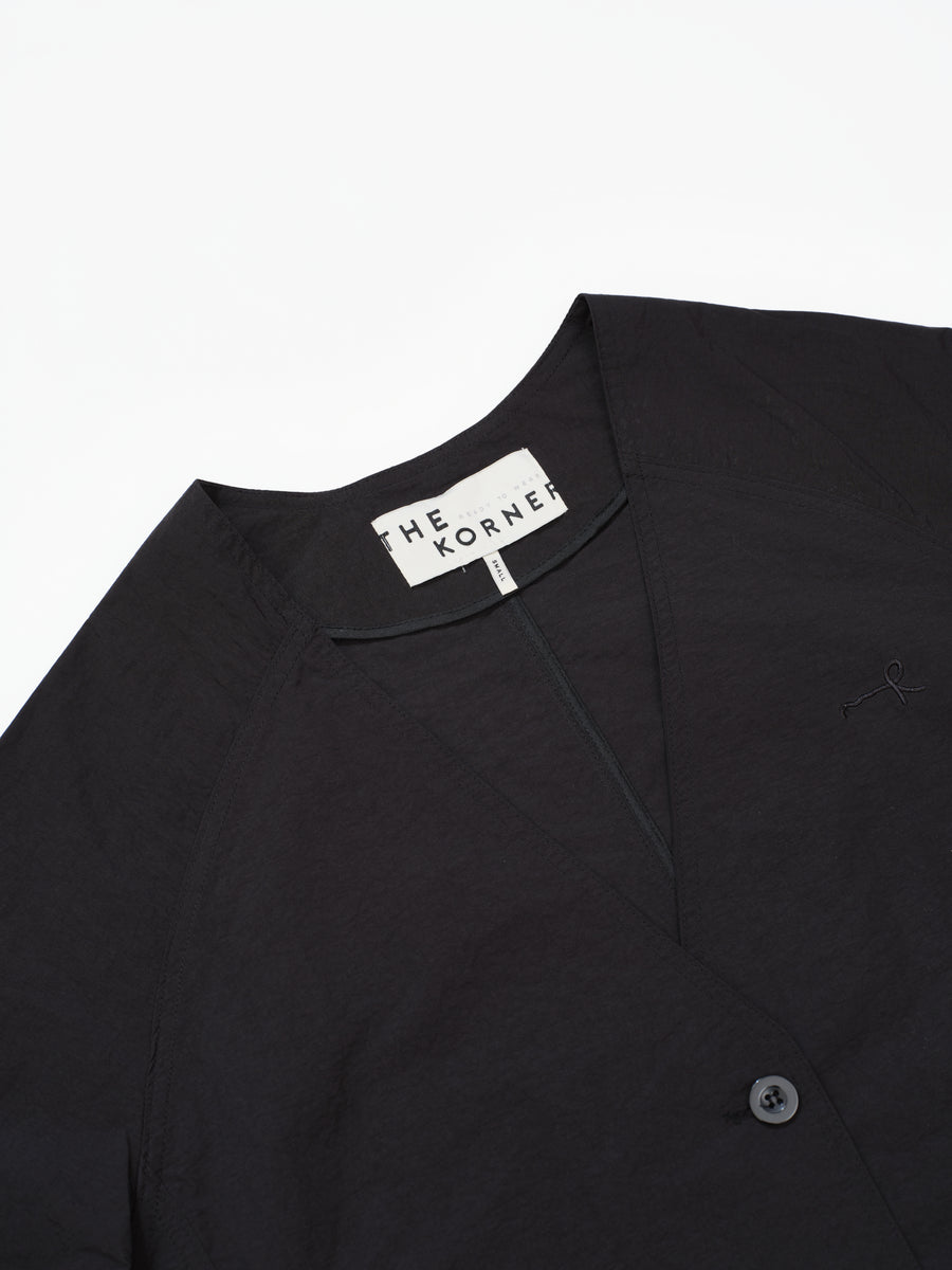 Collarless Overshirt - Black (BLK)