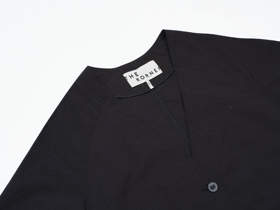 Collarless Overshirt - Black (BLK)
