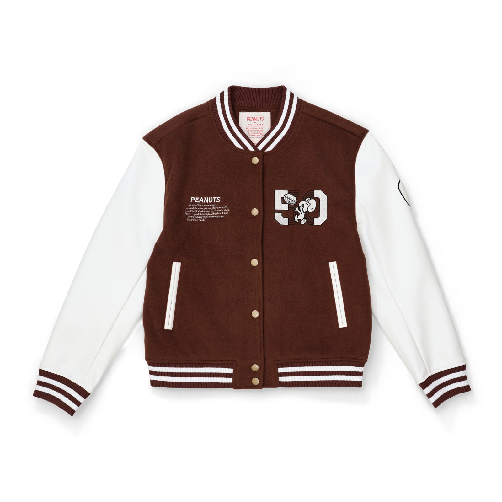 Snoopy Baseball Jacket - Brown (BRN) – The Korner