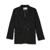 Tailored Jacket With Belt - Black (BLK) - M / BLK