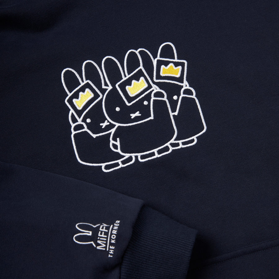 Miffy Three Crown Hoodies - Navy (NVY)