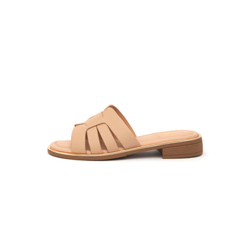 Kris Leather Slippers - Nude ( BEIN )