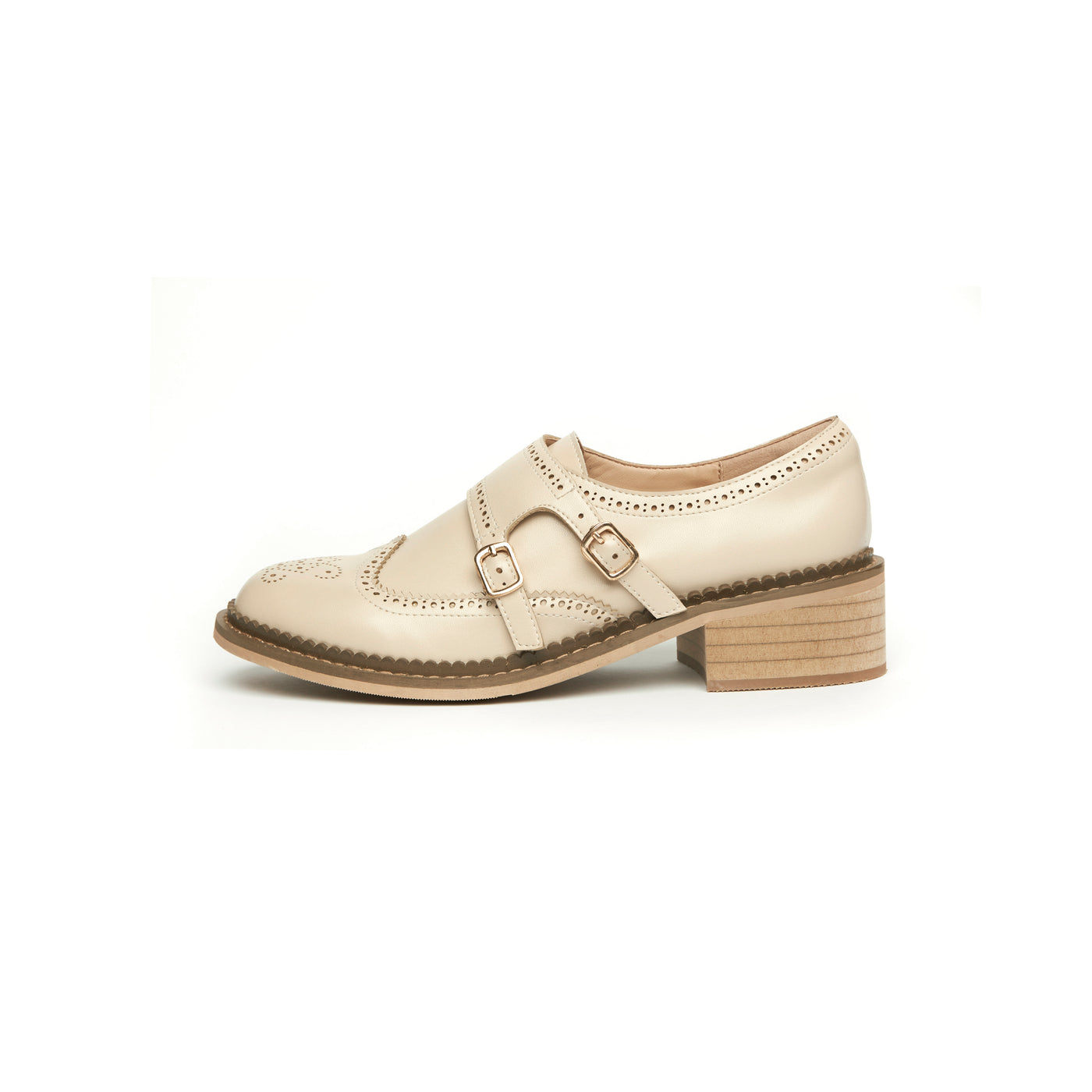 Beloved Wingtip Double Monk - Beige (BEI)