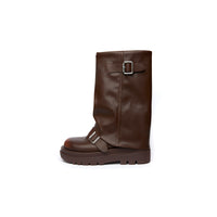 Soul Chic Buckle Boots - Khaki (KHK) - 35F / KHK
