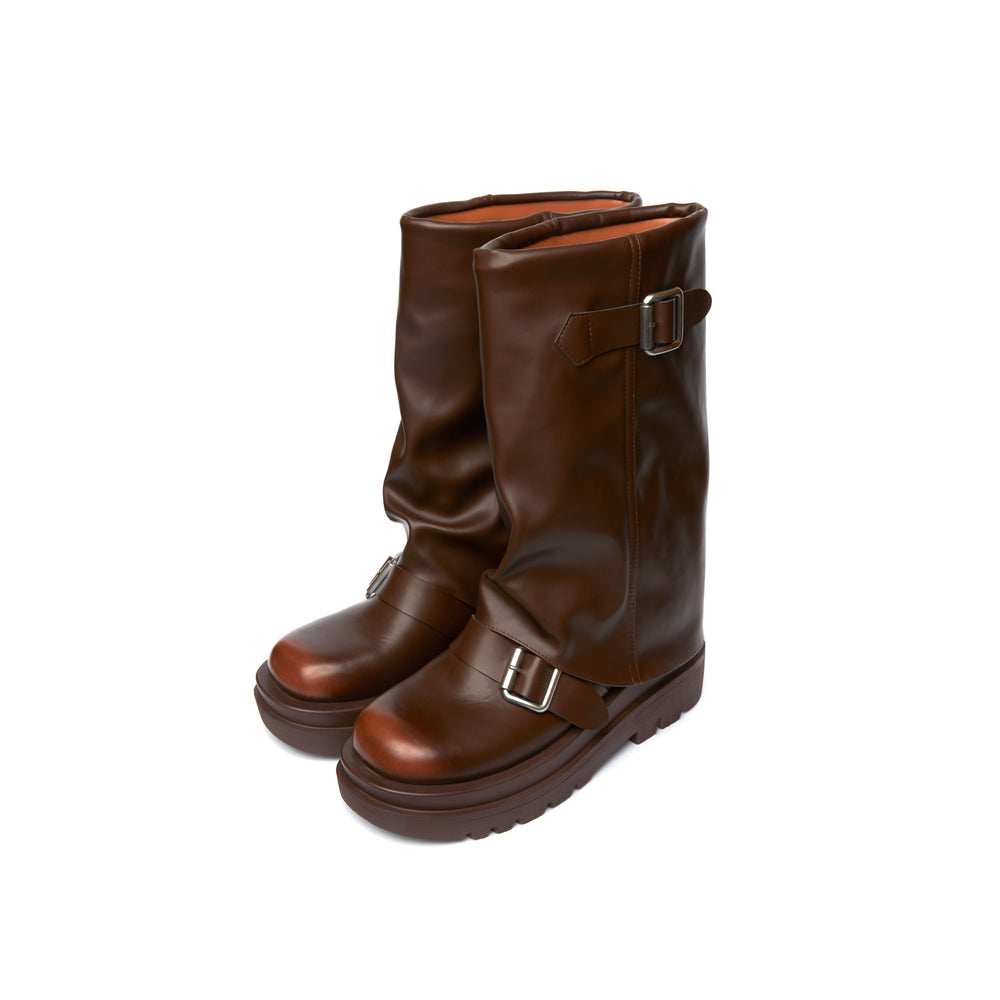 Soul Chic Buckle Boots - Khaki (KHK)