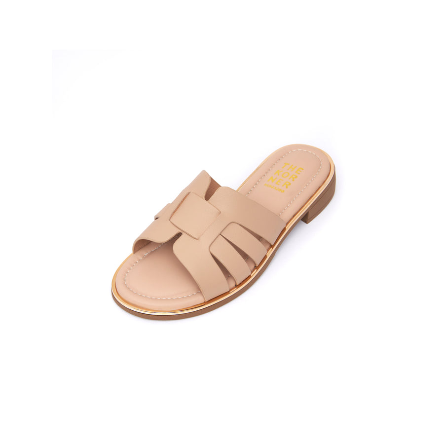 Kris Leather Slippers - Nude ( BEIN )