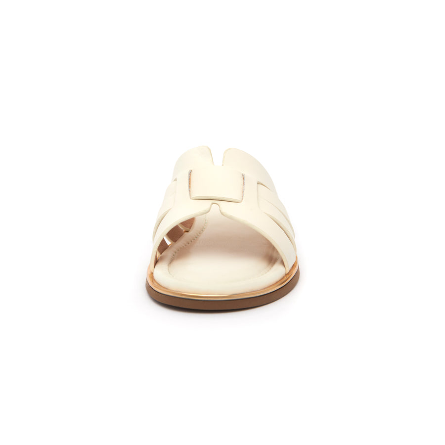 Kris Leather Slippers - Beige ( BEI )