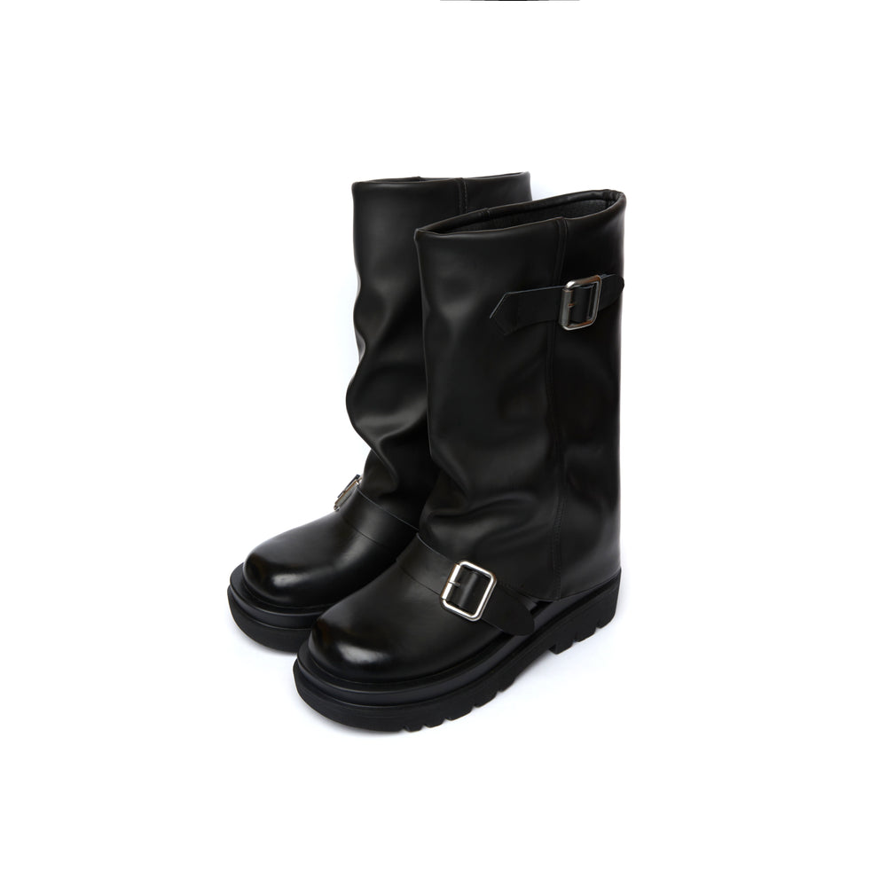Soul Chic Buckle Boots - Black (BLK)