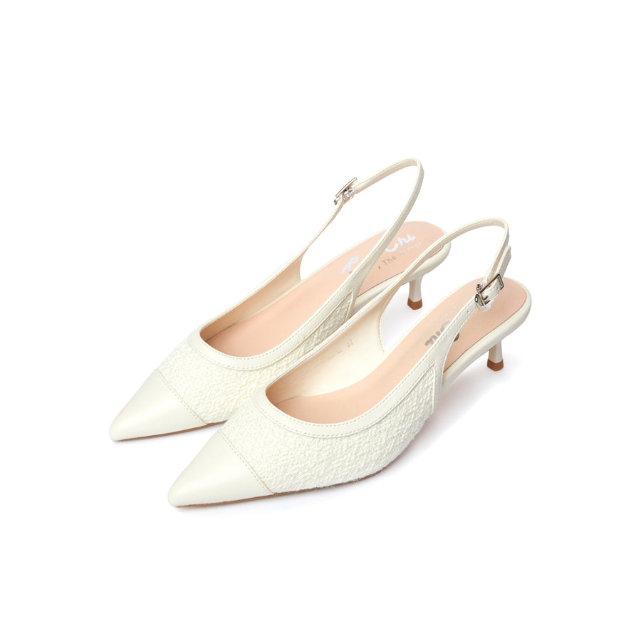 Soul Chic Tweed Heels - Beige (BEI)