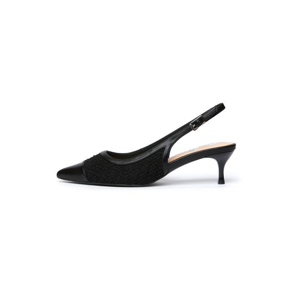Soul Chic Tweed Heels - Black (BLK)
