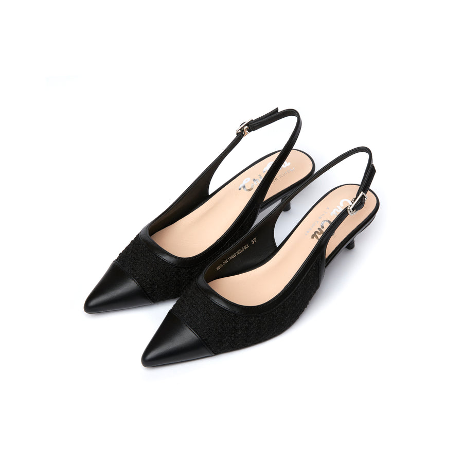 Soul Chic Tweed Heels - Black (BLK)