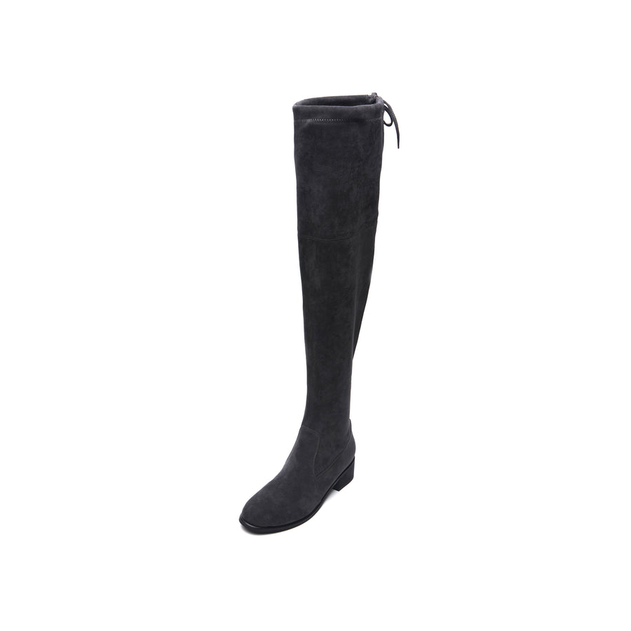 Knee Suede Boots - Dark Grey ( DGY )