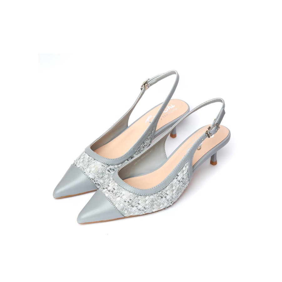 Soul Chic Tweed Heels - Mid Grey (MGY)