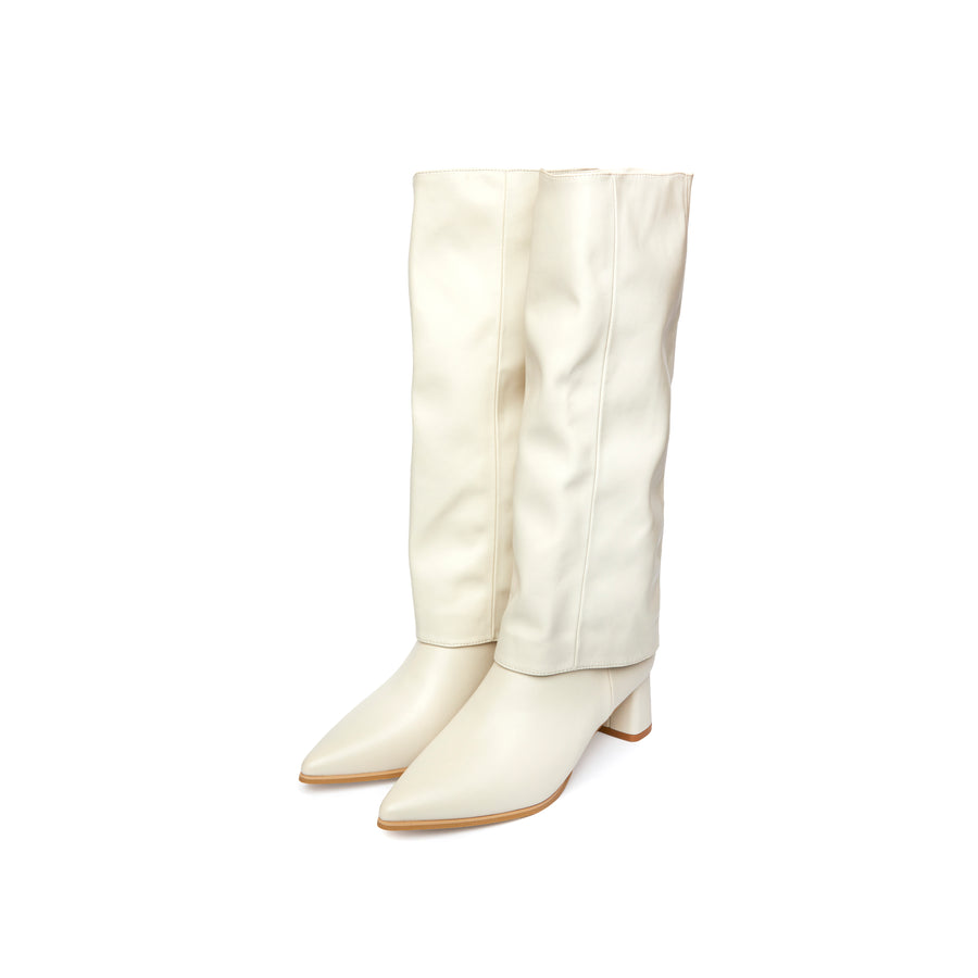 Kedi Heel Boots - Beige (BEI)