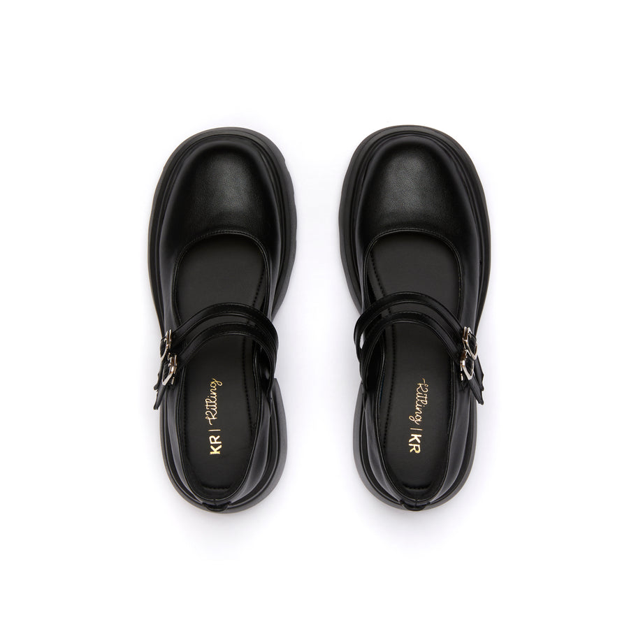 Ribbon Chunky Loafers - Black (BLK)