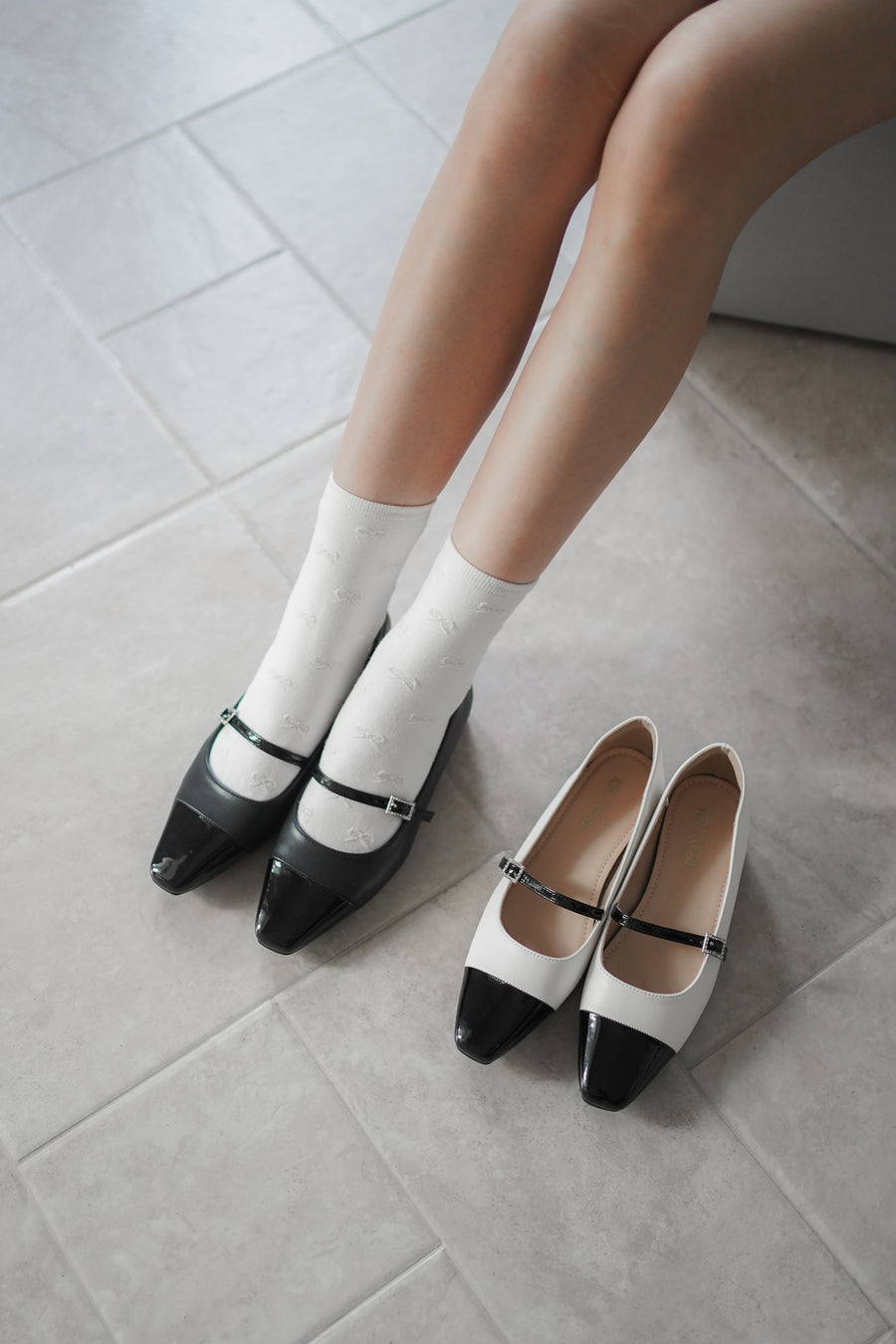 Kedi Mary Jane - Beige (BEI+BLK)