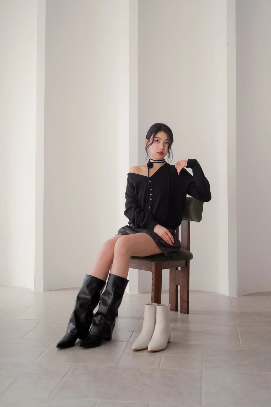 Kedi Heel Boots - Black (BLK)