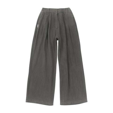 High Waist Denim Pants - Grey (GRY)