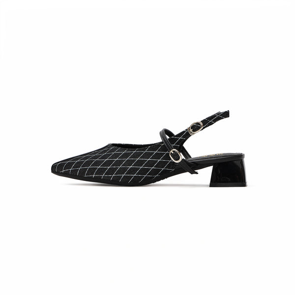 Kara Stripe Sandals - Checked (CHECKED)