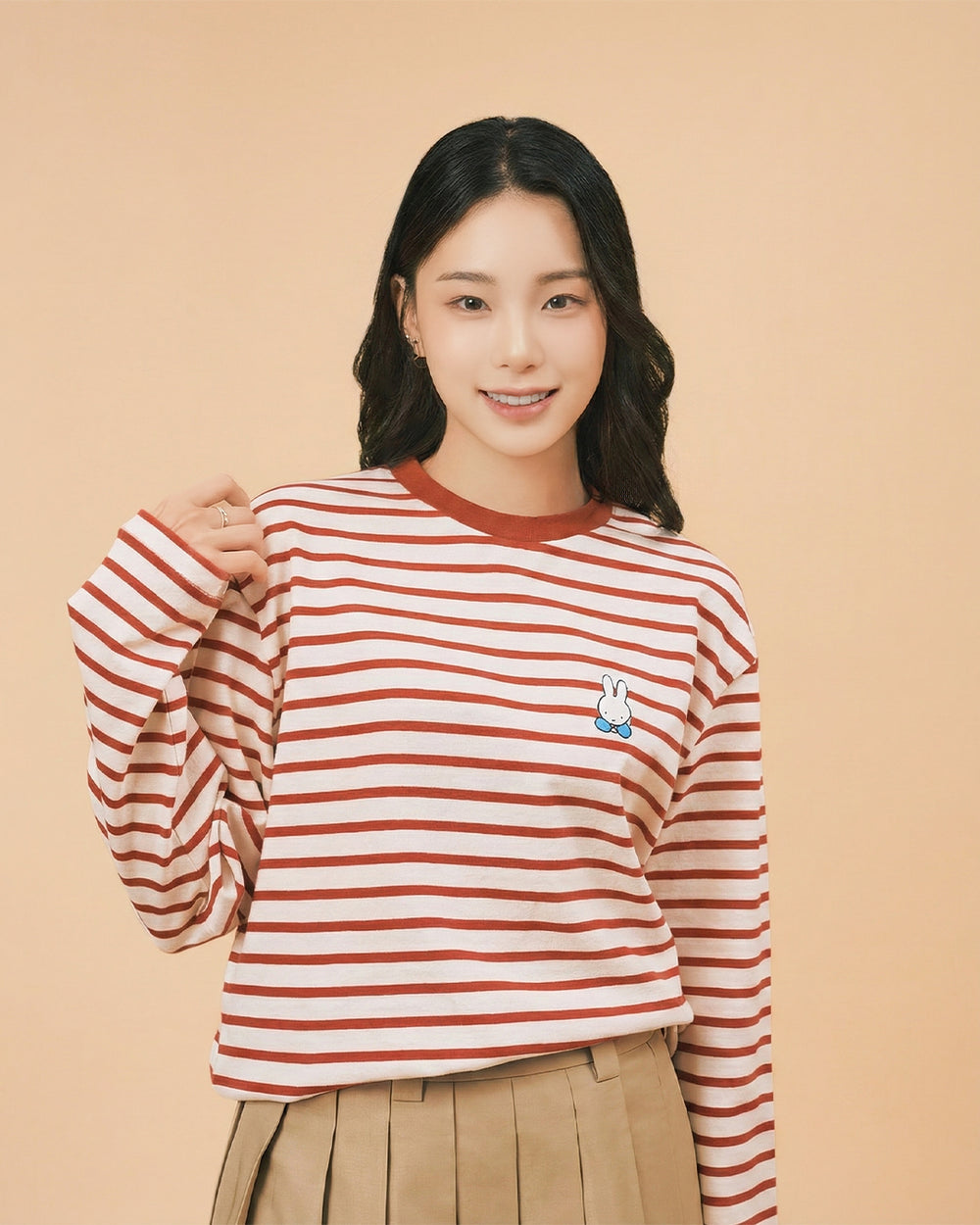 Miffy Stripe LS Tee - Red (RED)