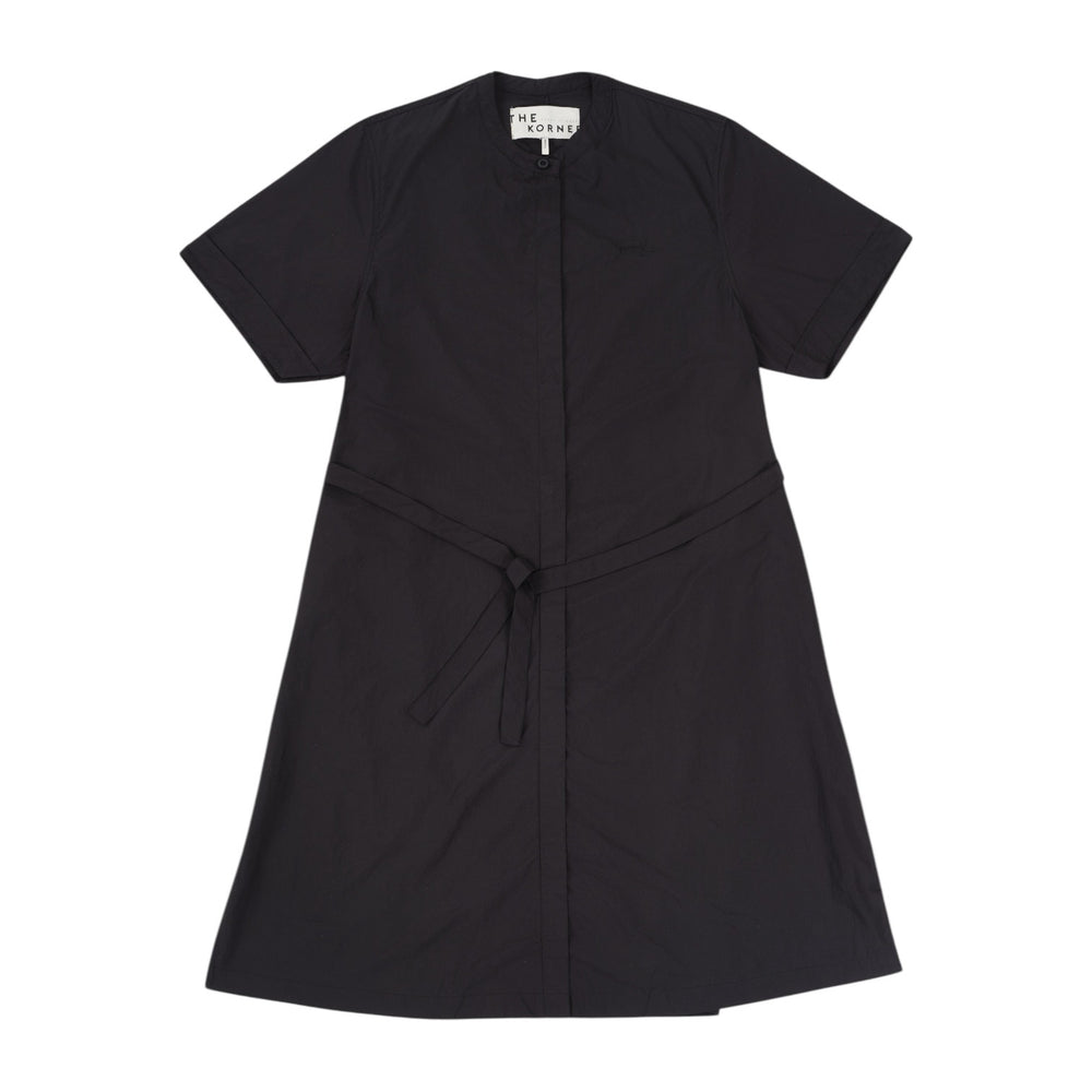 Short Sleeve Midi Dress - Black (BLK)