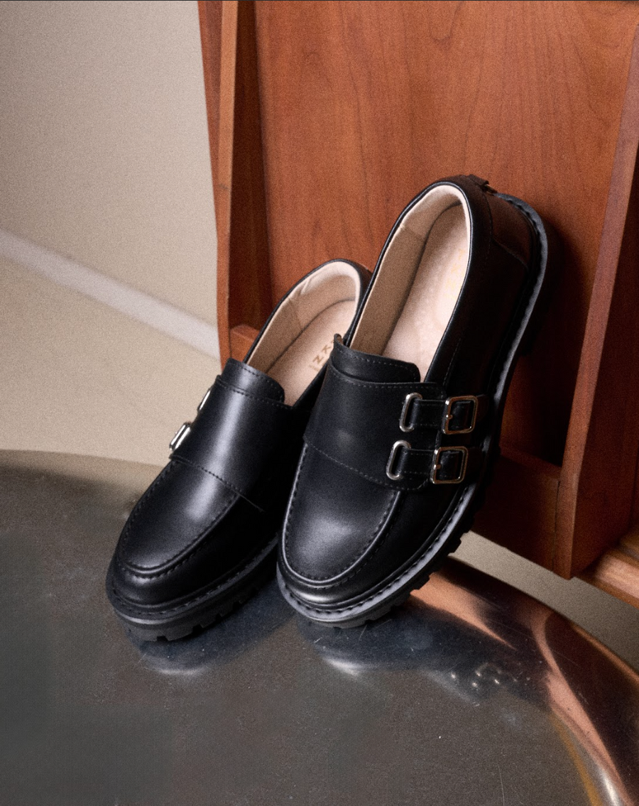 Karin Buckle Loafers - Black (BLK)